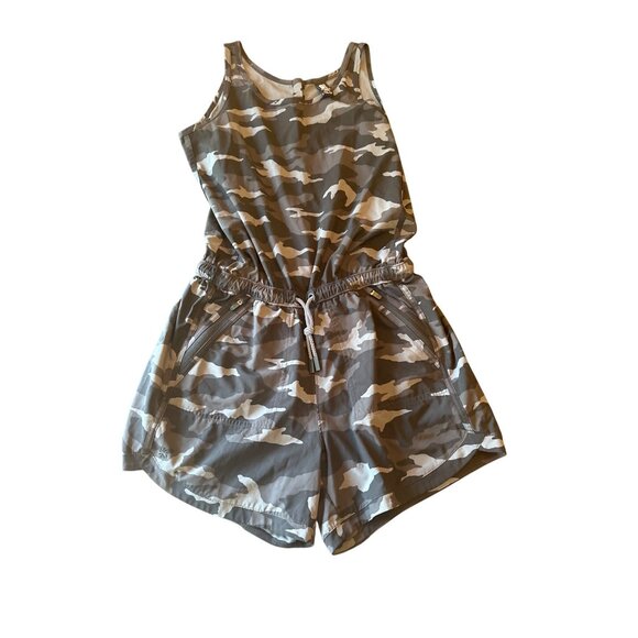 Athleta Girl Camouflage Romper XXL/16 Sleeveless Workout Athletic Sport - Picture 1 of 7